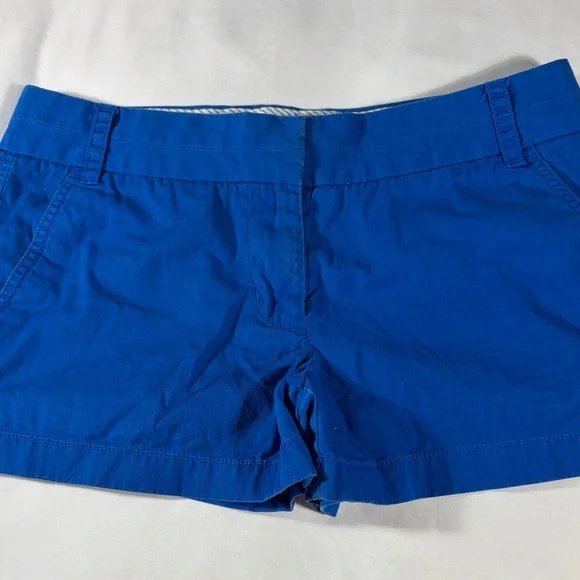 J. Crew womens cobalt blue Broken-In flat front 3" inseam chino shorts - size 4 - Picture 1 of 9